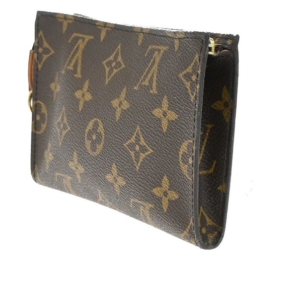 LOUIS VUITTON Logo BUCKET PM Pouch Bag Monogram Leather Brown France - Picture 3 of 13